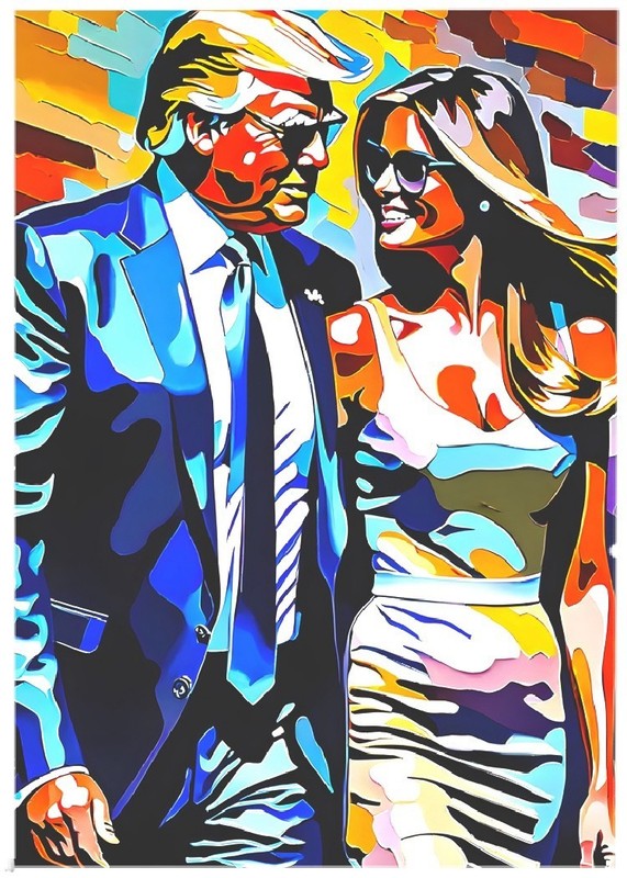 DONALD & MELANIA TRUMP * Fun Novelty * POLITICS * Art Card * ATC ACEO