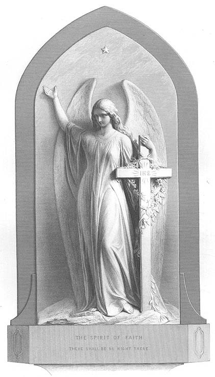 WINGED Angel Woman SPIRIT OF FAITH ~ Old 1872 BIBLE RELIGION Art Print Engraving