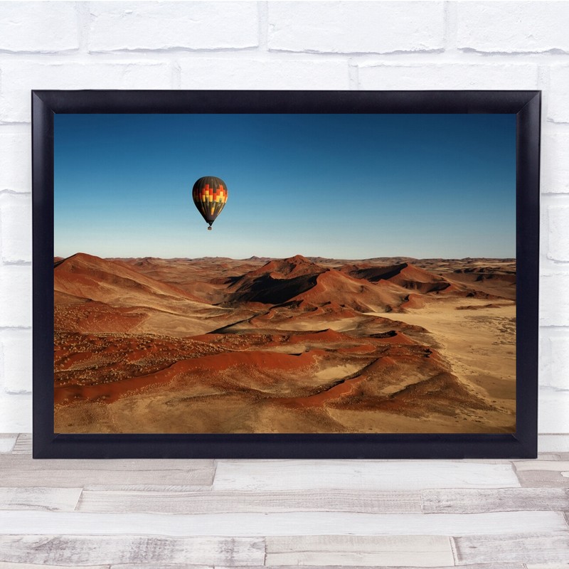 Landscape Balloon Flight Fly Desert Sand Dune Adventure Distance Wall Art Print
