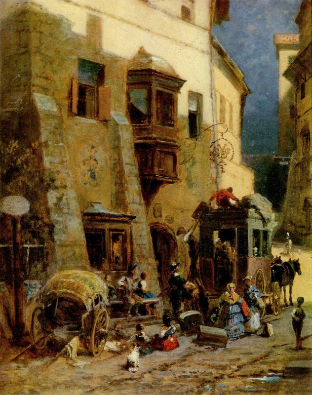 Carl Spitzweg – Customs Station in Zirl in Tyrol 1880 – 17″ x 22″ Fine Art Print