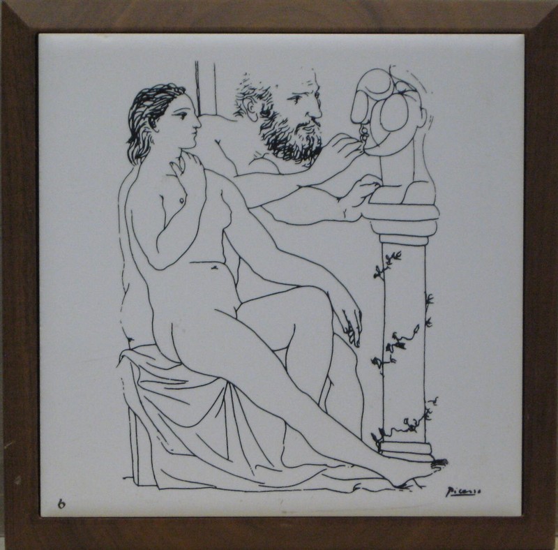Vintage Posthumous Picasso Limited Edition Etching On Ceramic Tile