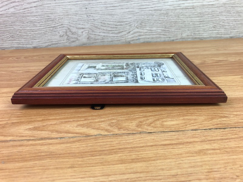 Cafe Watercolour Print Card Framed 7.5 x 9.5 gallery