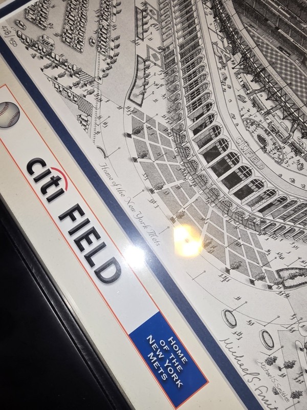 Michael S Smith NEW YORK METS Citi Field Hand Drawn FRAMED ART #/950 Queens Mr gallery