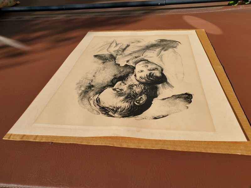 SANDU LIBERMAN SIGNED & NUMBERED 149/200 "FATHER & Child" LITHOGRAPH 21 x 26 gallery