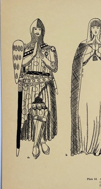 Medieval Outfits Antique Print of Middle Ages Typical Dress Knights in Armor gallery
