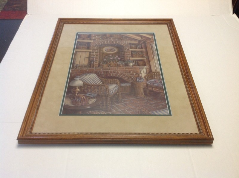 Nancy Young Framed Matted Print Bricks And Baskets 1993 ''Quiet Moment''