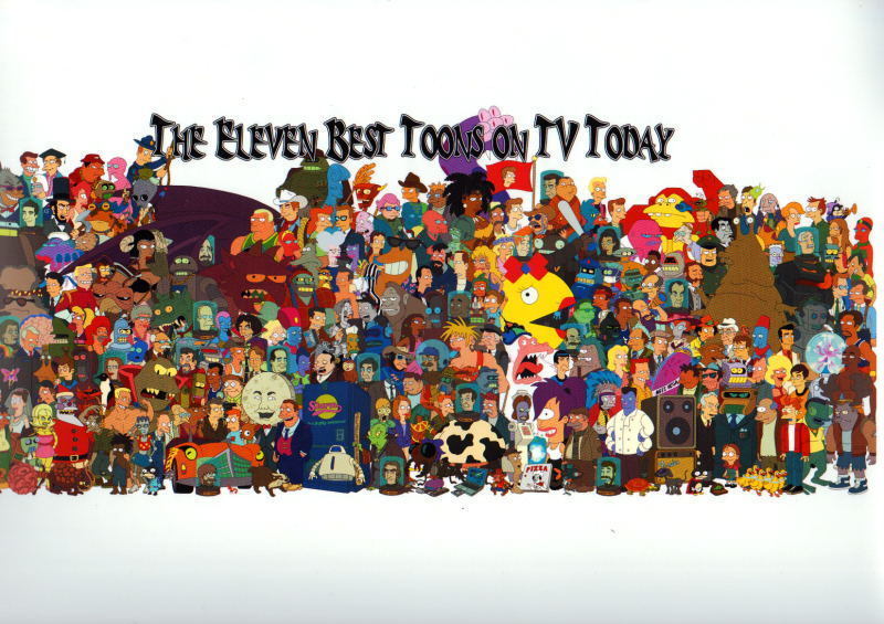 The 11 BEST TOONS On TV TODAY COLLAGE PRINT Futurama Regular Show Adventure Time