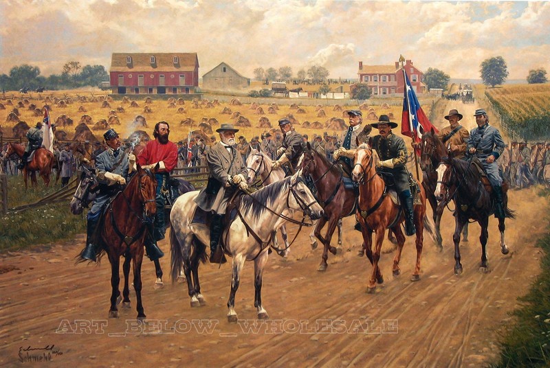 Bradley Schmehl Lee Deliberates Heth’s Advance Canvas Gettysburg Civil War Art