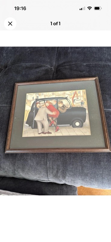 Beryl Cook – “Taxi” Framed Mounted Print