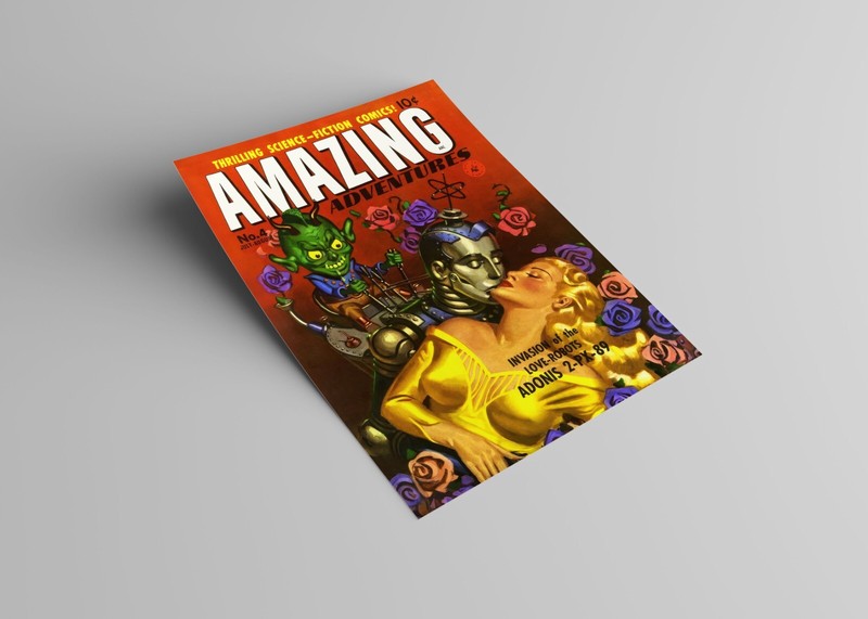 AMAZING ADVENTURES #4 Vintage 1951 SCI-FI Comic Book Cover Art, Poster Reprint gallery