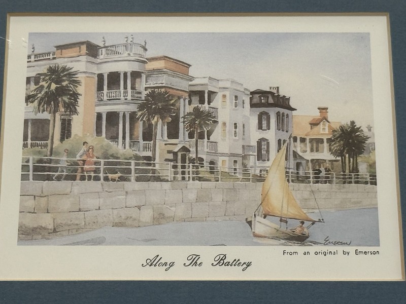 Charleston SC “Along The Battery” Framed Print From An Original By Emerson gallery