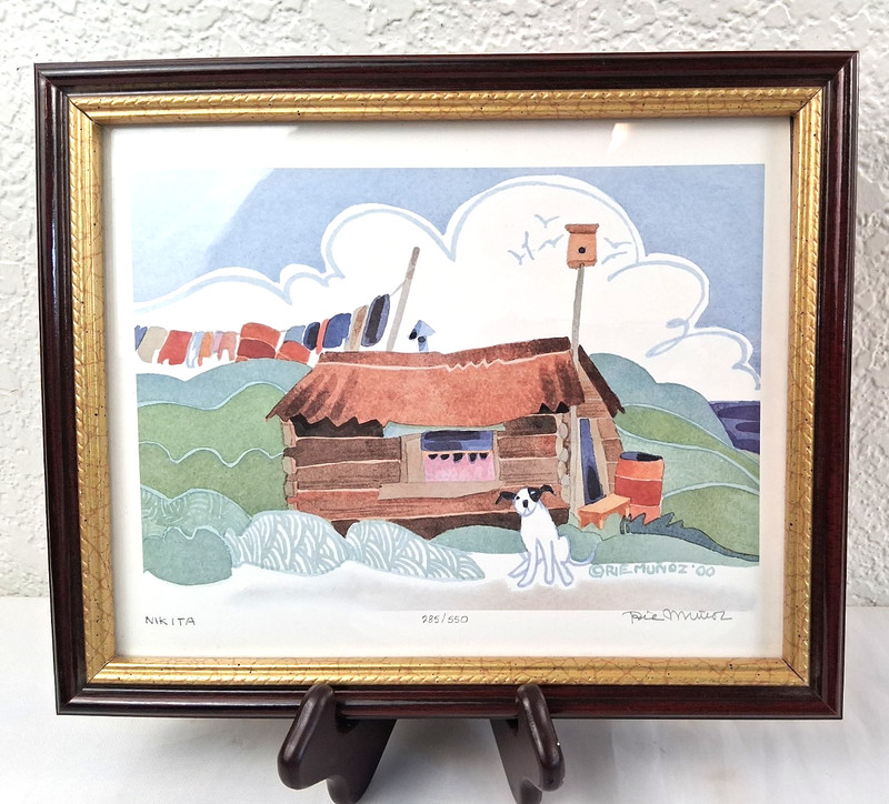 Framed Limited Edition Print Signed And Numbered Rie Munoz «Nikita» READ*