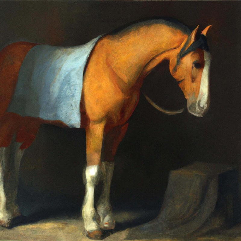 Classical Master Style Portrait of A Horse IV Art Print – 12 x 18 inches