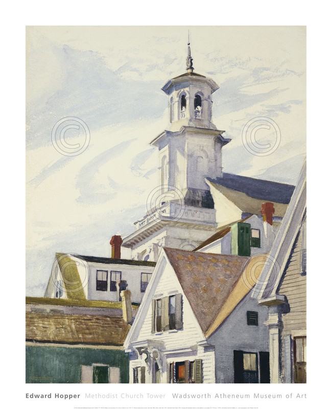 LANDSCAPE ART PRINT – Methodist Church Tower, 1930 by Edward Hopper Poster 32×26