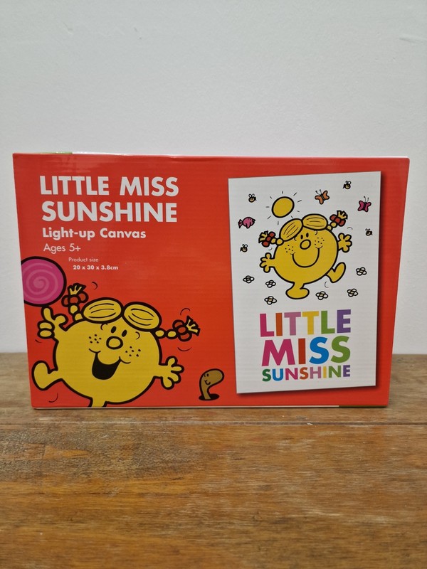 LITTLE MISS SUNSHINE LIGHT UP CANVAS 30cm x 20cm Mr Men BRAND NEW