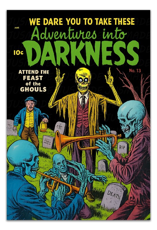 Comic Cover Poster, Vintage Horror – Feast of the Ghouls – Darkness #13 Wall Art