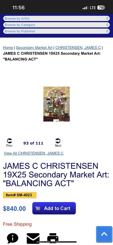 James Christensen Balancing Act 1995 Lithograph Signed 754/3000 gallery