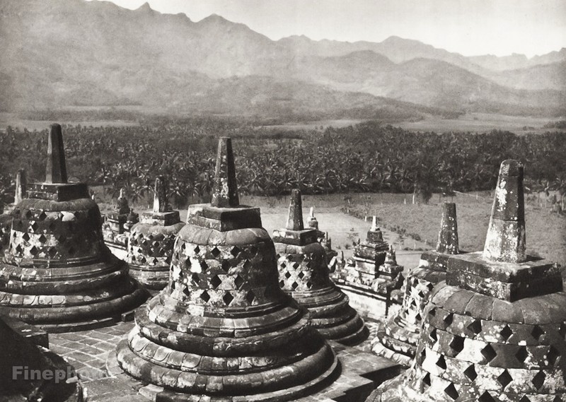 1934 Vintage INDONESIA Java Borobudur Buddhist Temple Architecture Photo Gravure