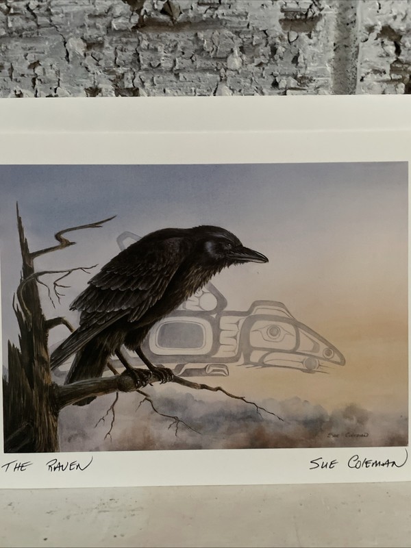 Sue Coleman “The Raven” Signed Art Greeting Card 6”x9” gallery