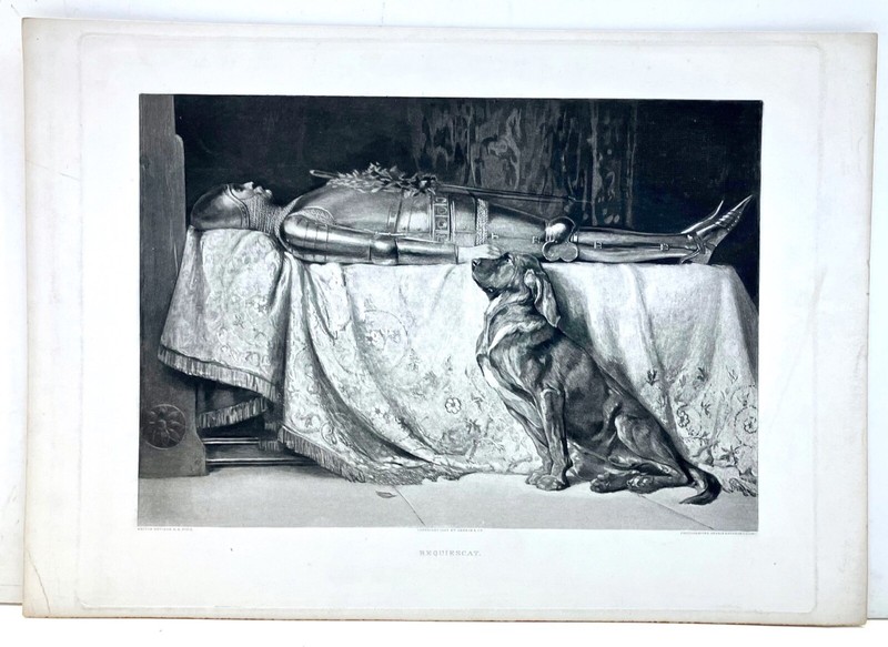 Briton Riviere (1840–1920) Requiescat Photogravure 1893 Gebbie & Co
