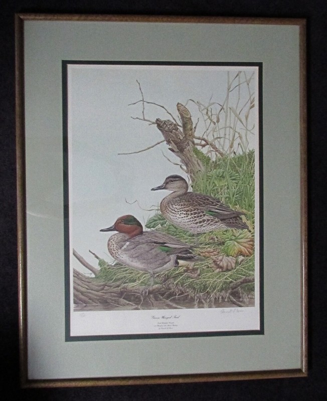 KENNETH A. FERRIS LITHOGRAPH S/N GREEN WINGED TEAL DUCK 1984 WATERFORD ART AWARD