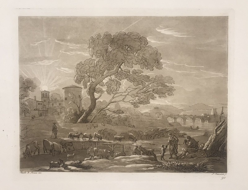 Claude Lorrain Etching Aquatint Landscape Ca 1815 By Ludovico Caracciolo 90