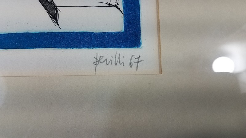 1967 Achille Perilli MCM Geometrie Impossibili Hand Signed LE Lithograph Italy gallery