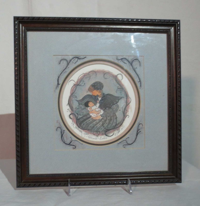 Patricia Buckley Moss Framed Glass Covered Lithograph Print Treasured Babe