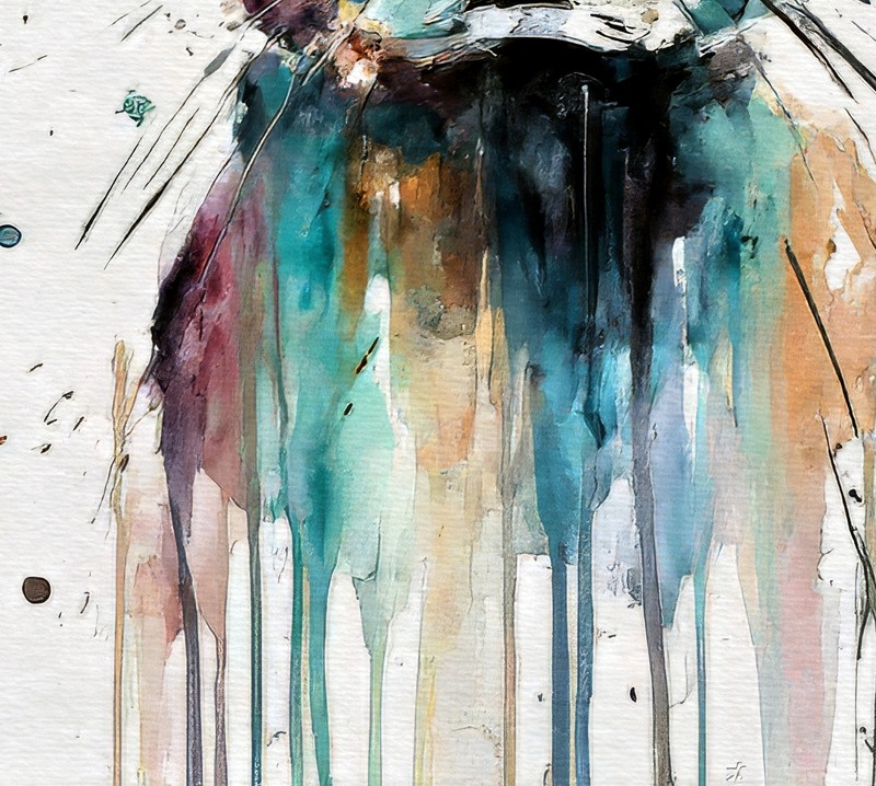 Expressive Watercolor Rabbit 5"x7" Print on Matte Paper | Colourful Art gallery