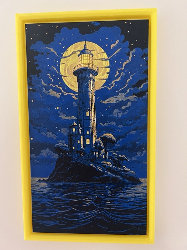 3DPrinted Lighthouse Painting Wall Art HueForge 5.8x10"Framed One of a Kind OOAK gallery