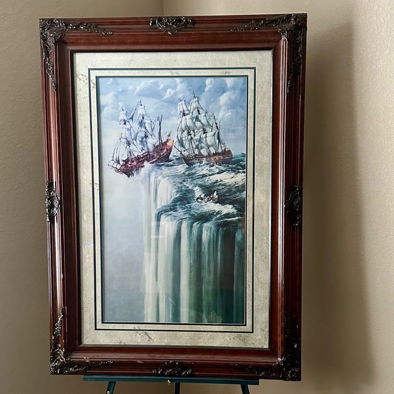 70s Ed Miracle “I Told You So” framed print. Victorian frame. Large 43” x 32”