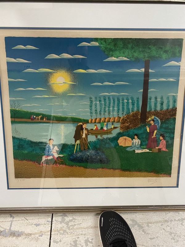 Louis-Vincent Campolmi “Park Portrait” Signed & Numbered Vintage Lithograph
