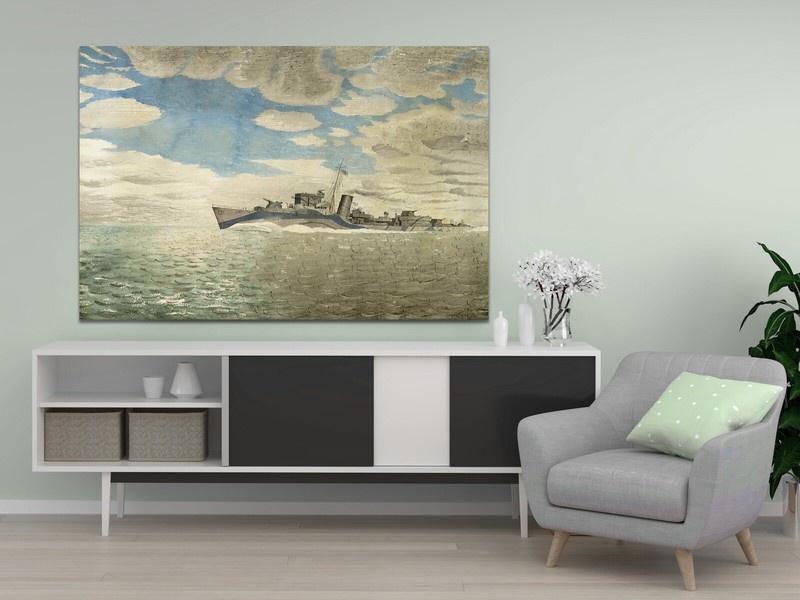 Eric Ravilious HMS Tetcott CKS canvas print art wall framed or print only gallery