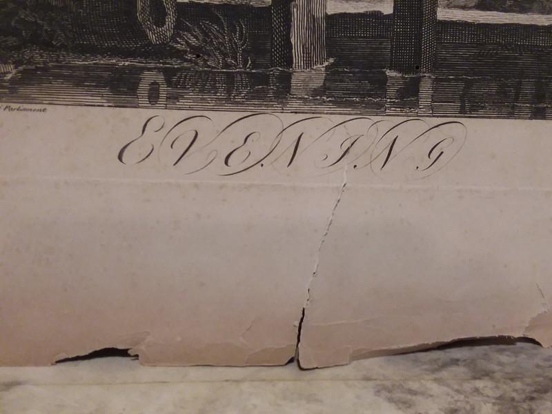 Original 1738 Wm HOGARTH Published, BARON Engraving EVENING - Times of Day 19x24 gallery