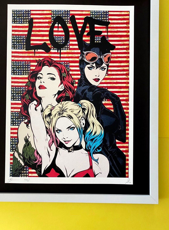 Death NYC Large Framed 16x20in Pop Art Certified Graffiti Gotham City Sirens # gallery