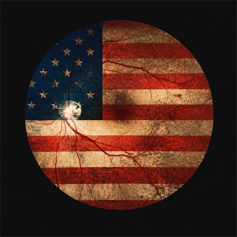 One of a Kind Retina Art American Flag 12x12 Unique Eye Artwork Patriotic