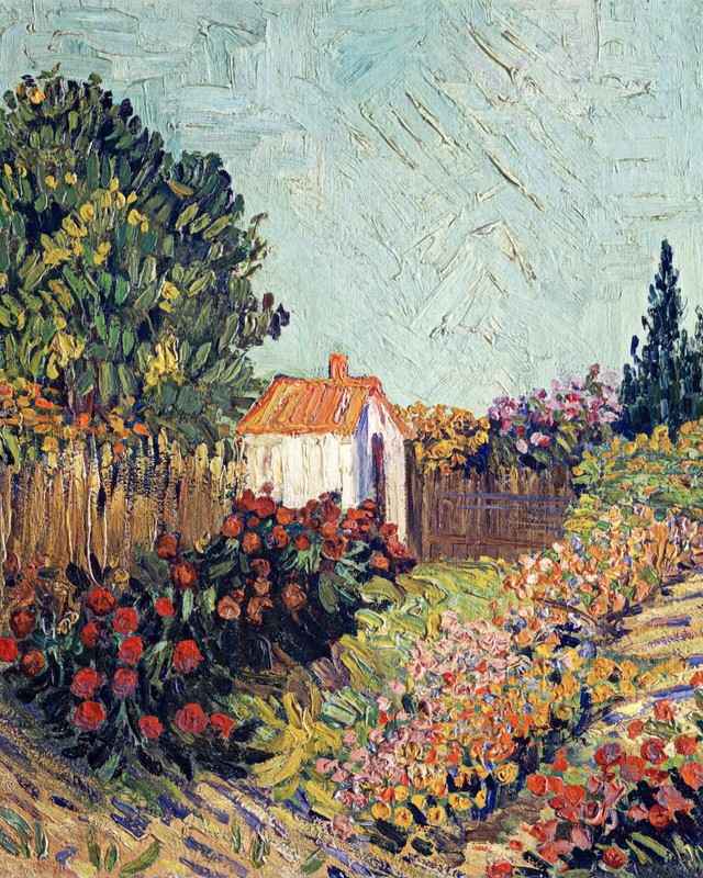 Impressionist Garden Landscape Painting Giclee Print on Fine Art Paper