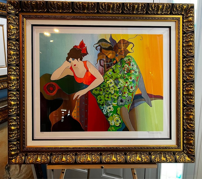 Itzchak Tarkay «Ruby in Green» 2005 Hand-Signed & Numbered, Matted & Framed