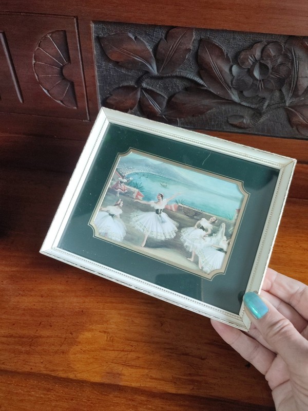 Vintage Carlotta Edwards Framed Print Ballerinas Ballet Dancers «Copellia»