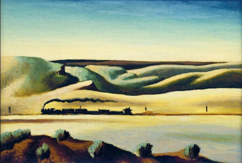 Landscape of New Mexico Georgia O’Keeffe VINTAGE art print antique painting