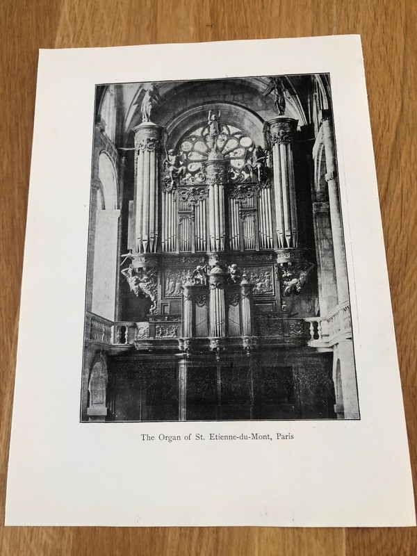1923 print – the organ of st etienne du mont paris