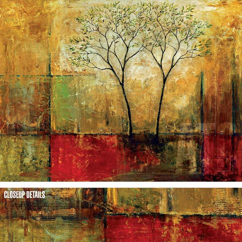 32W»x24H» MORNING LUSTER I by MIKE KLUNG – STUNNING COLORFUL TREE OF LIFE CANVAS