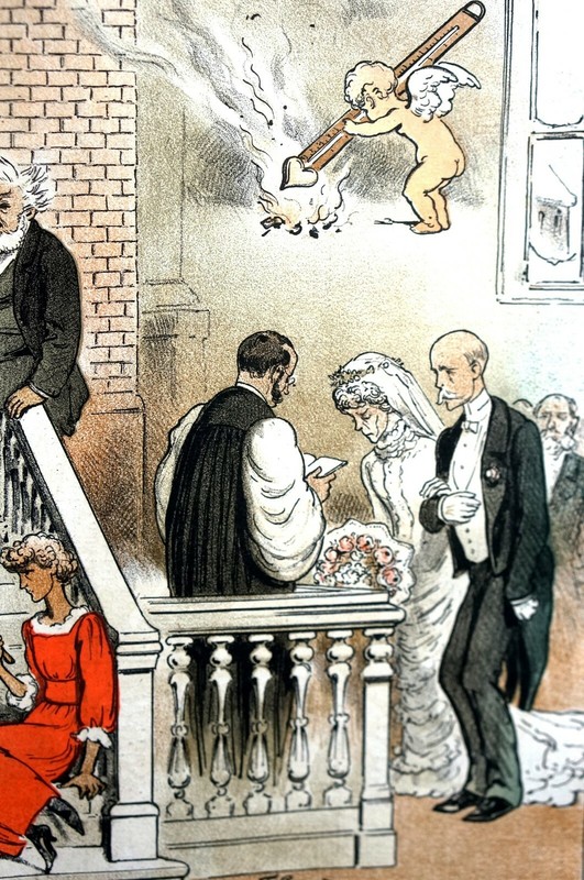 Love Marriage Romance Divorce 1883 DON'T MARRY in HASTE Lawyers Cupid Puck Print gallery