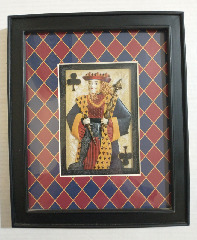 Queen of Hearts + King of Clubs - LOT of 2 Framed 3D Artworks Abigail Kamelhair gallery