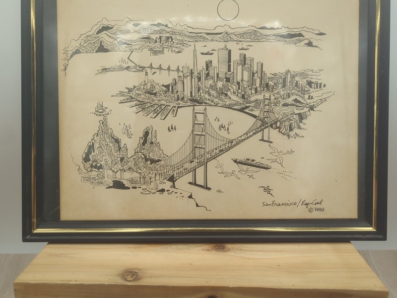 Roger Coast Art Print San Francisco California Cityscape Vintage Framed 8x10 gallery