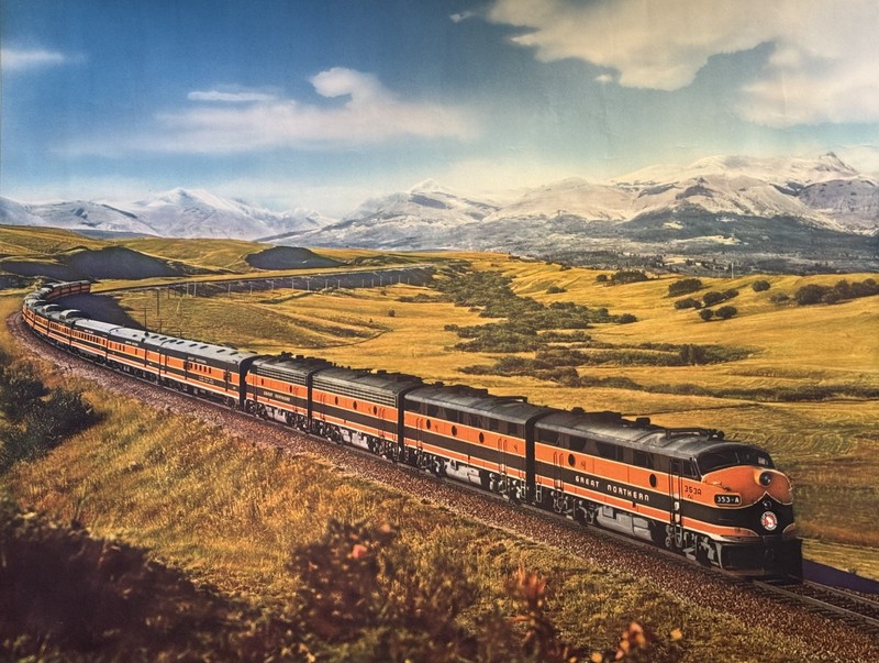 1950’S ORIGINAL GREAT NORTHERN EMPIRE BUILDER PRINT/POSTER – HEDRICH PHOTO
