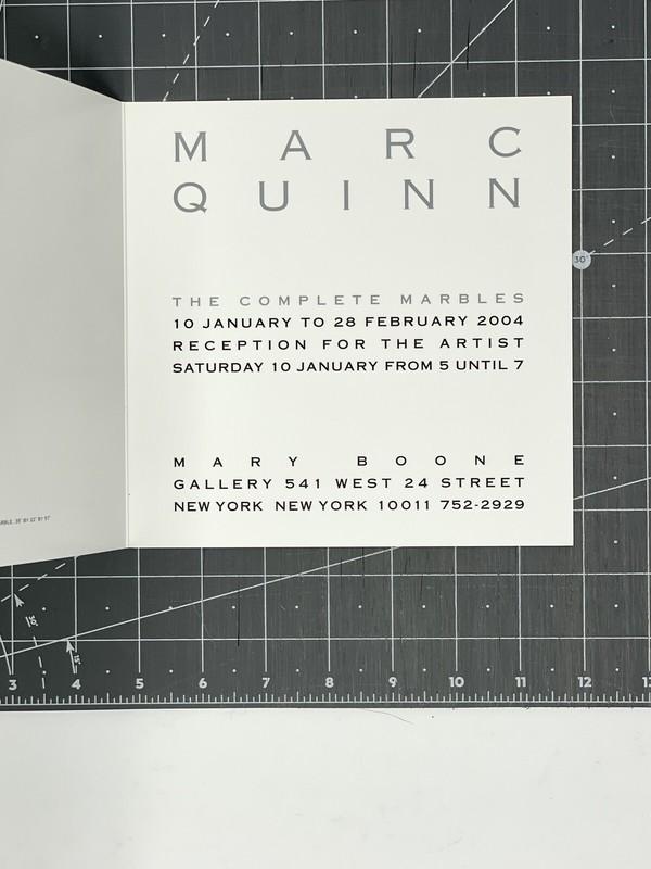Marc Quinn 2004 Art Show Announcement - The Complete Marbles - Mary Boone NYC gallery