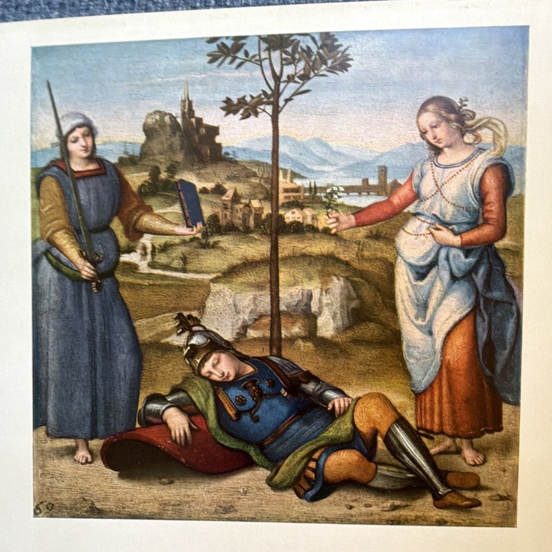 Raphael The Vision of a Knight Art Print on Paper, Unframed, Landscape