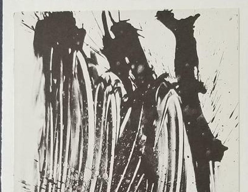 Willem De Kooning "Untitled" Mounted b/w Lithograph 1973 PlateSigned gallery