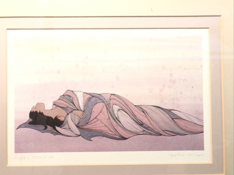 Ioyan Mani Night’s Protection Maxine Noel Canada First Nations Framed Matted Art gallery